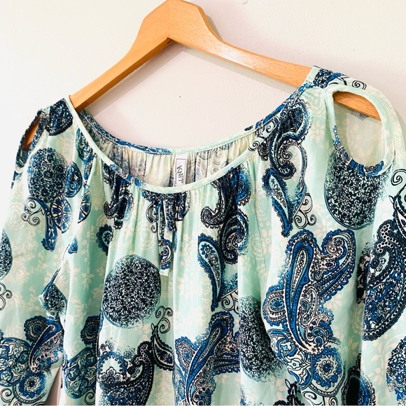 Knit Works Paisley Blouse Large - Picture 3 of 6